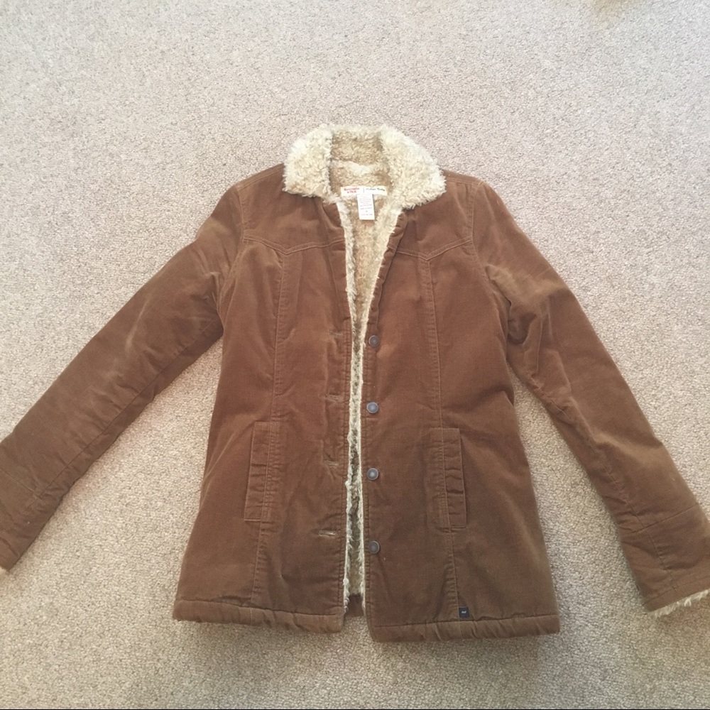 Abercrombie and Fitch Brown faux-Sherpa lined coat